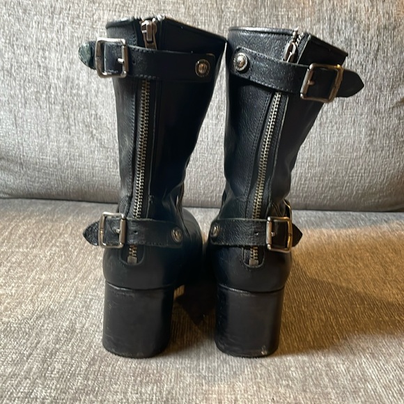 Vintage Frye Back Zip Engineer Boots, Sz 8.5 - Picture 3 of 8